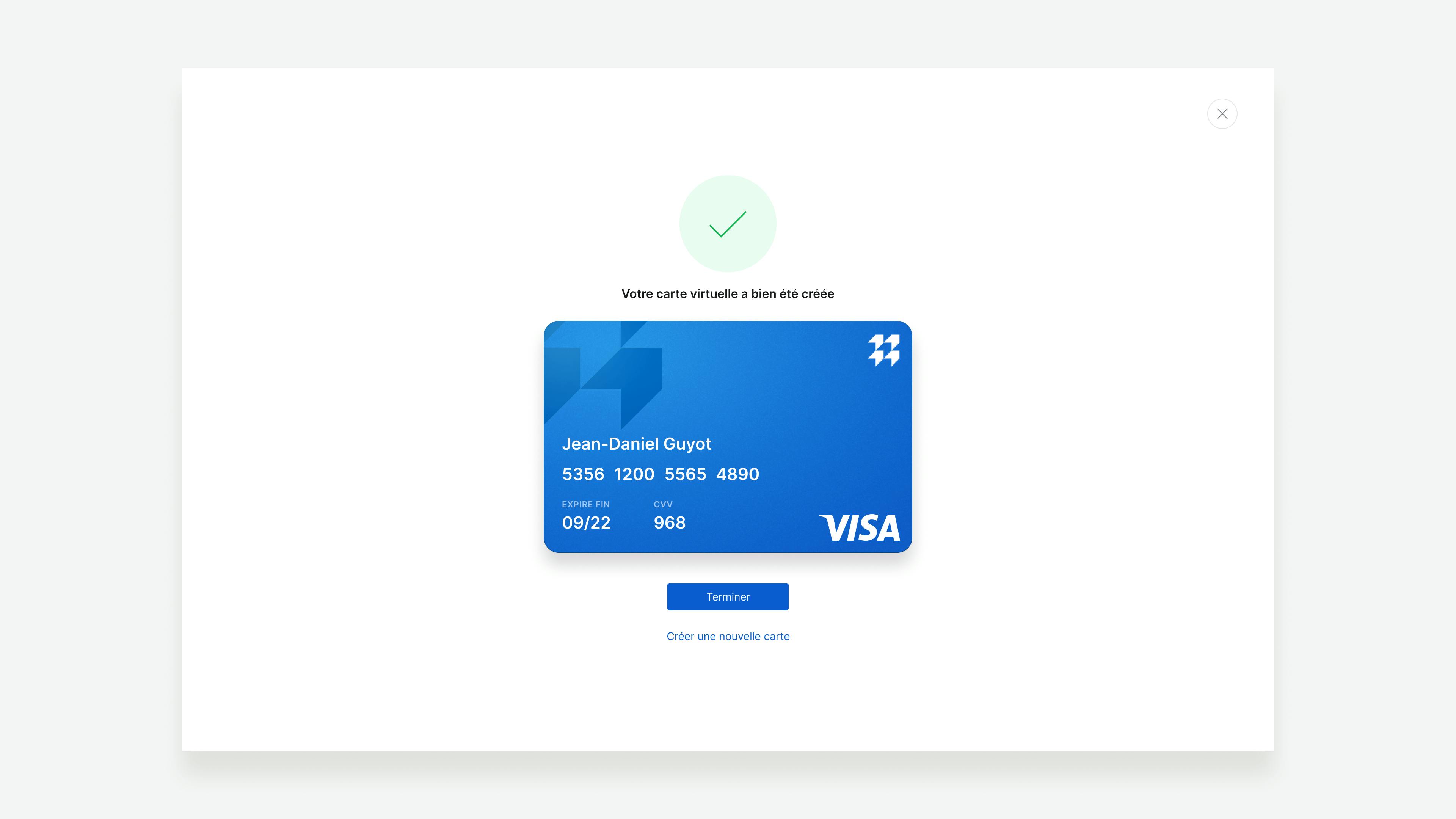 Créez une carte virtuelle en quelques secondes, 24 heures sur 24 et 7 jours sur 7.