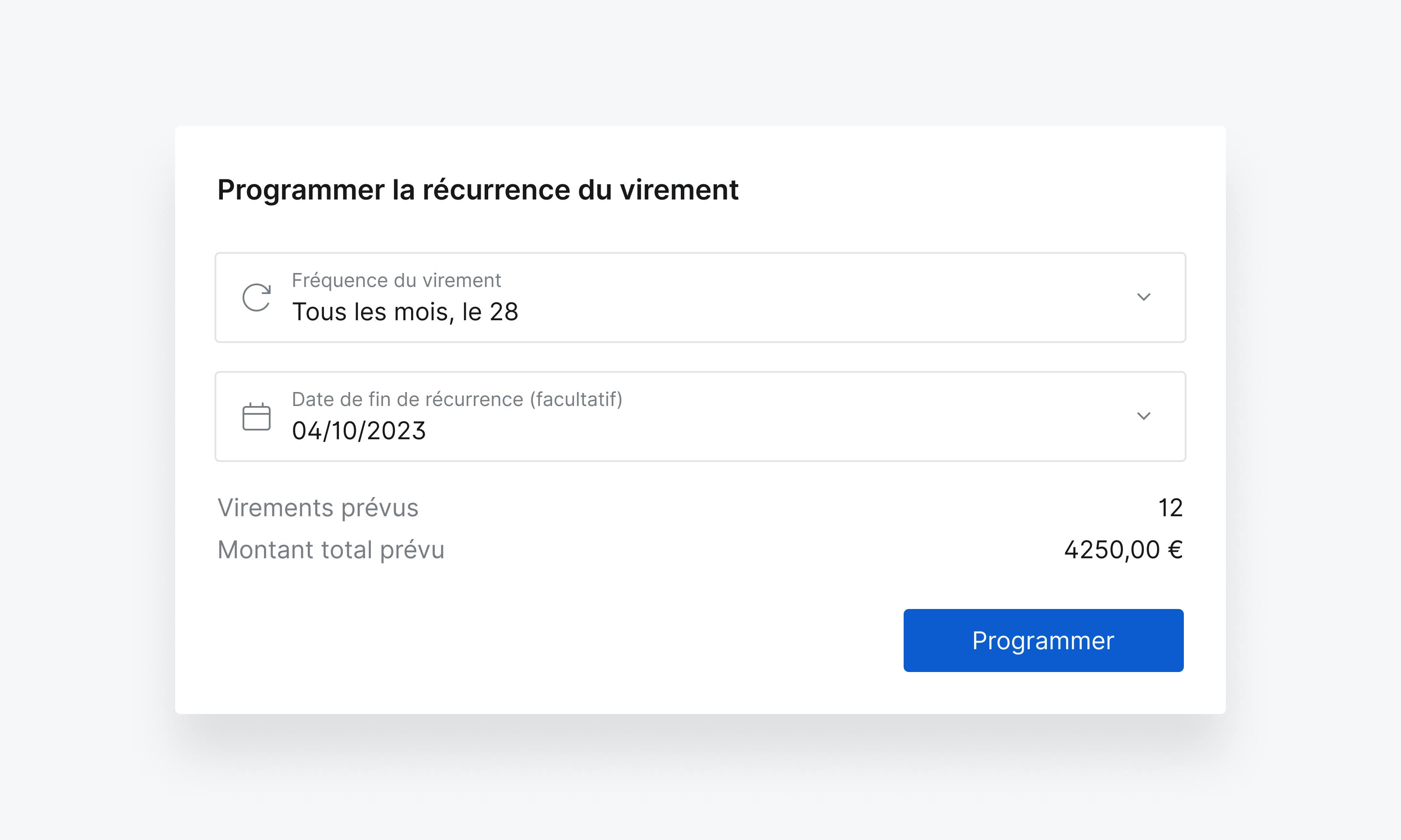 Virements récurrents