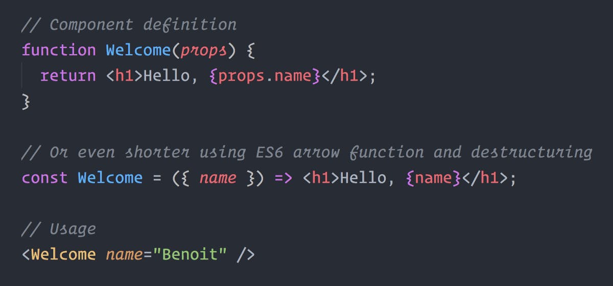A React component in its simplest form.