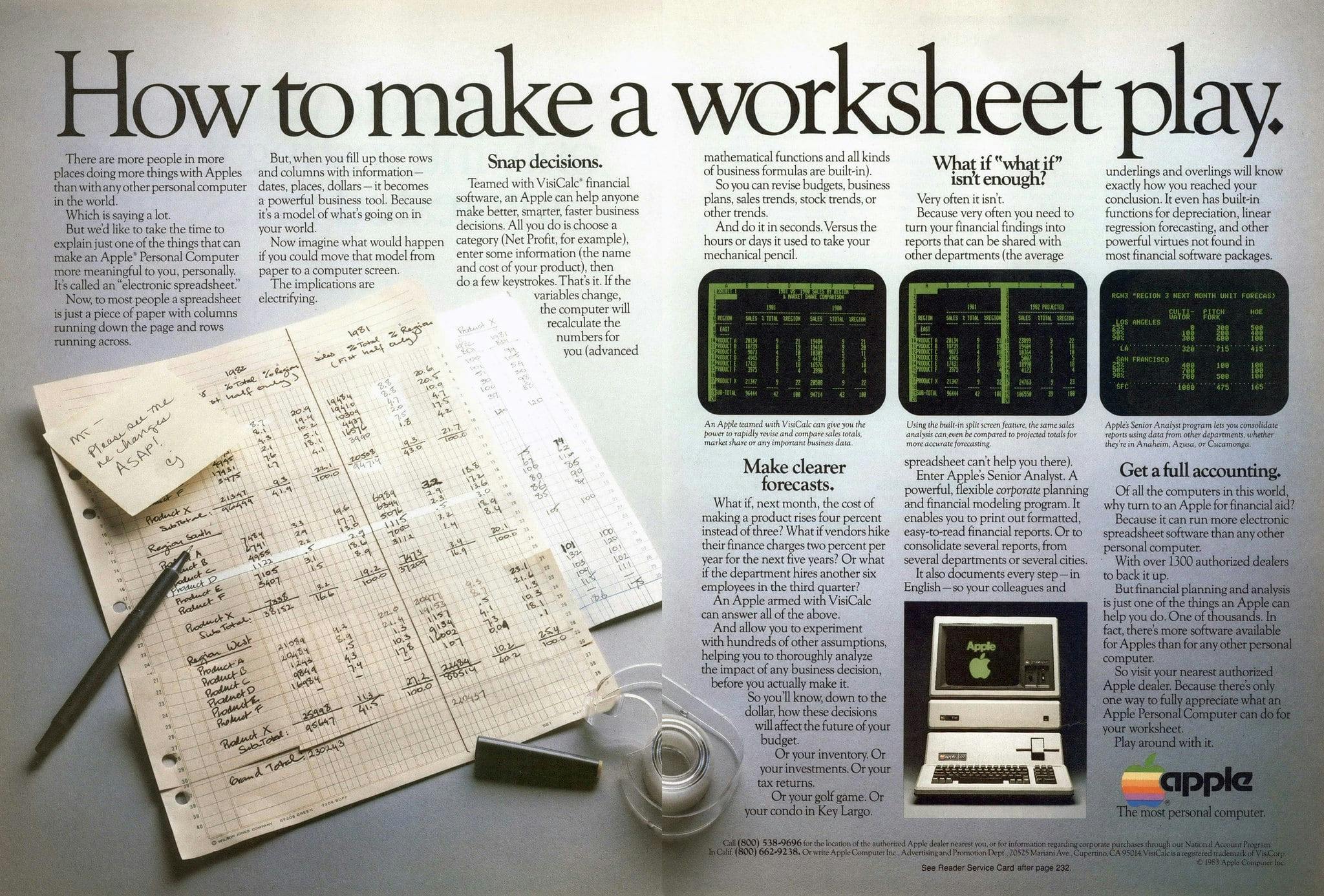 La numérisation des entreprises est un vieux sujet — VisiCalc (Apple)