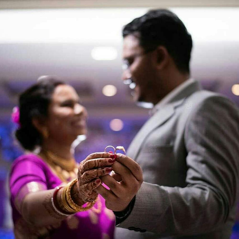 Engagement of young Bengali couple