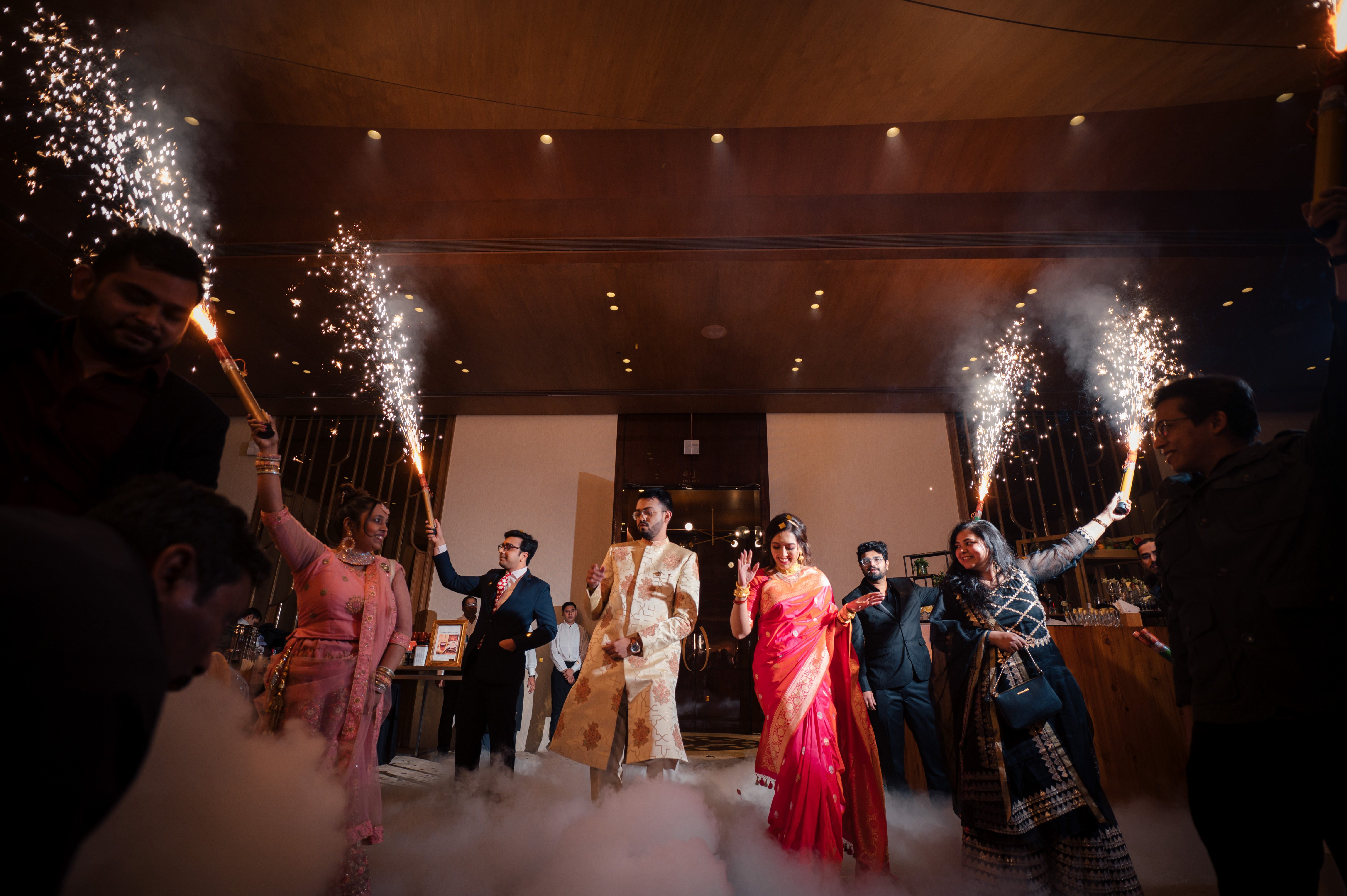 Couple dancing on their reception party pic