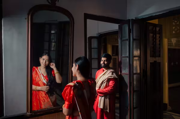 trending pre-wedding couple poses idea