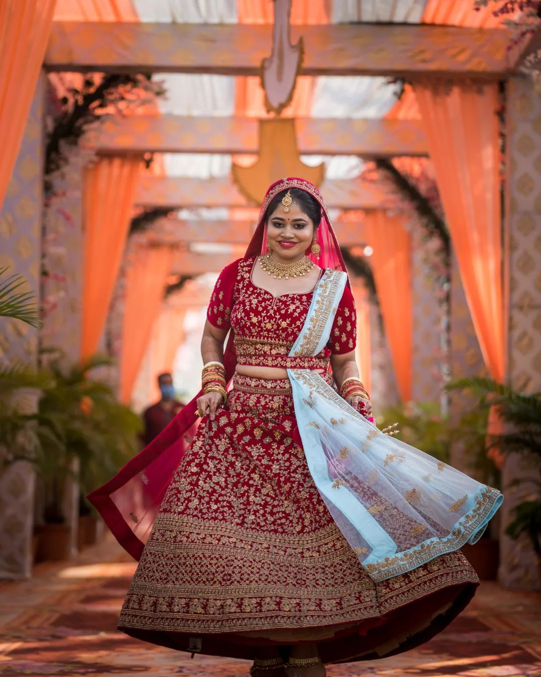 Bride swinging in joy pic
