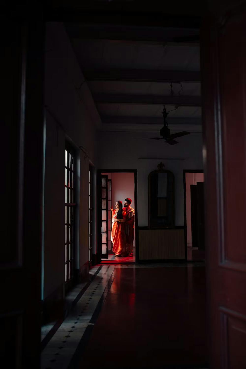 Distance focus photography of couple image