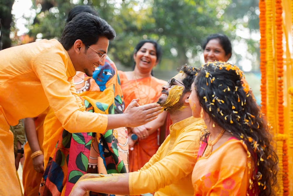 Groom Haldi wedding photography pic