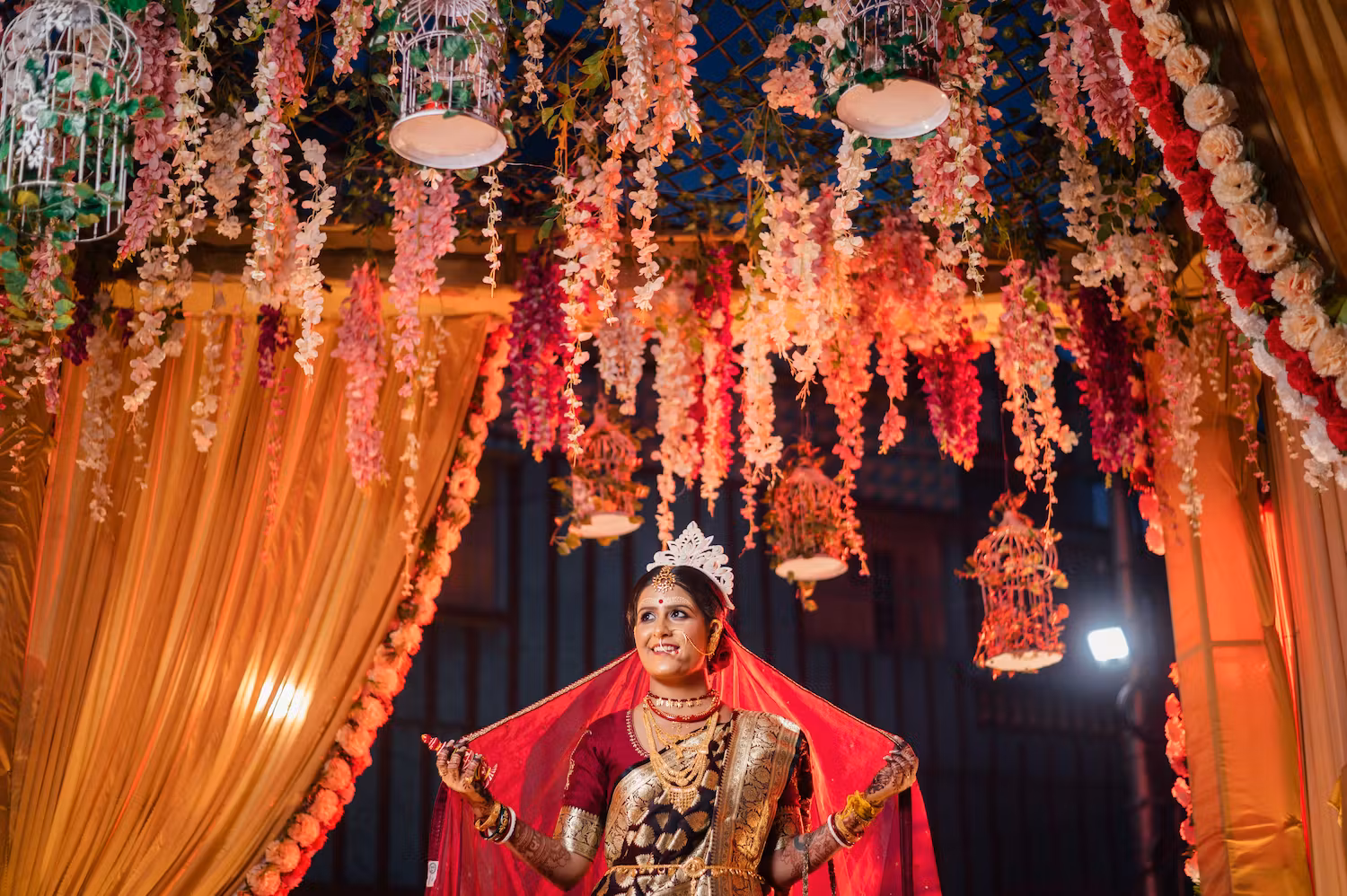 Bride holding her dupatta pic