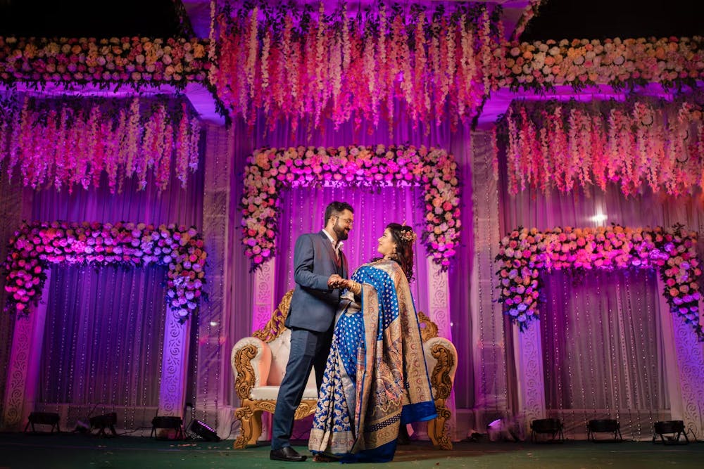 Wedding reception photo of couple photo