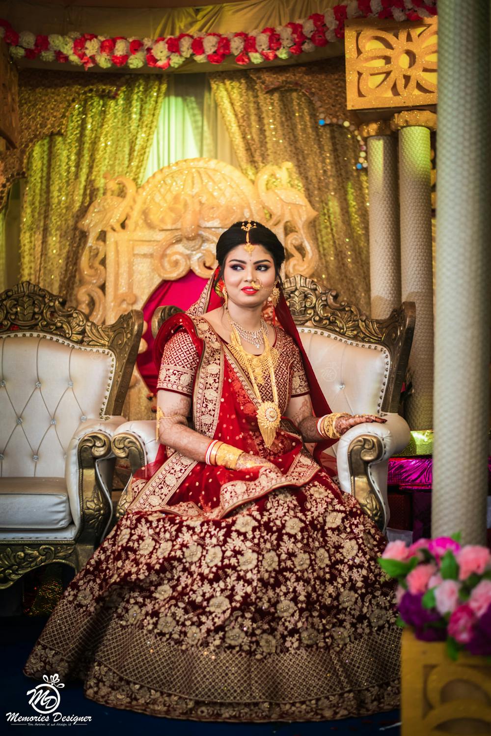 Bengali bridal reception Look