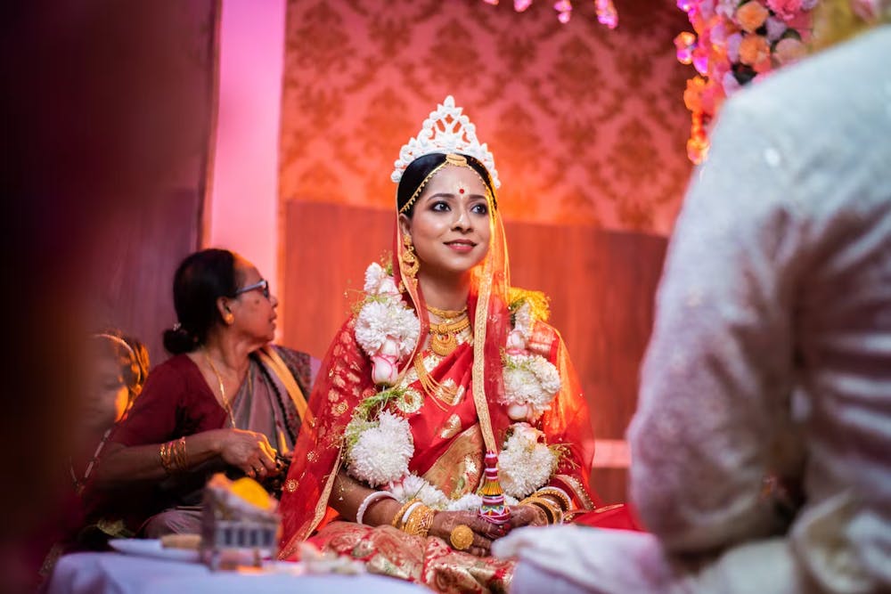 Bride in her wedding rituals pic