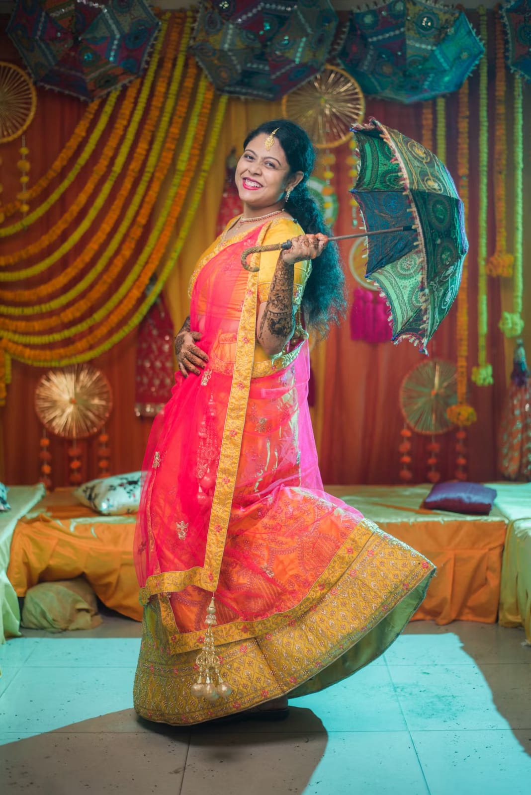 Image of a bride with an umbrella