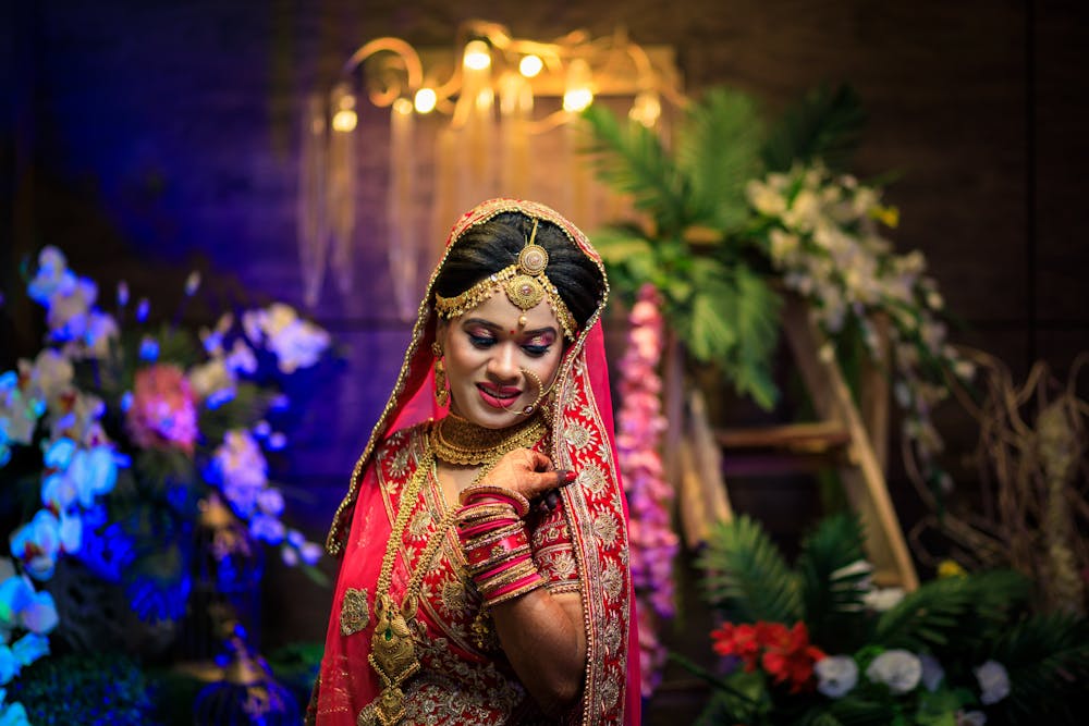 Bride in gold jewellery