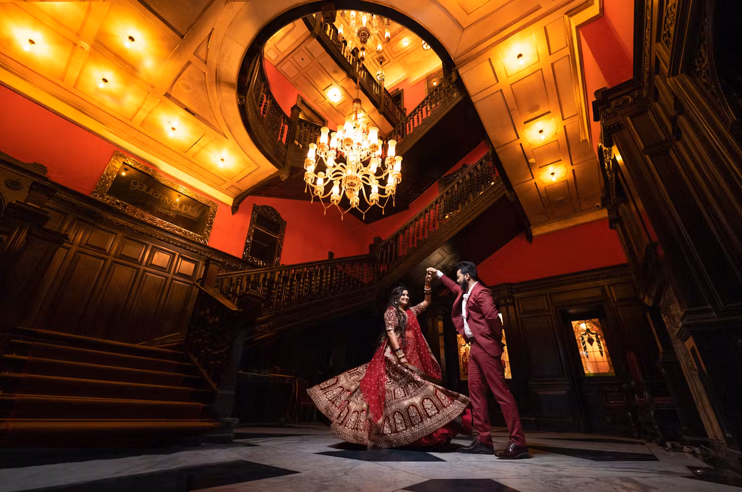 Bengali bride and groom dancing | Themed wedding photography | Memories Designer