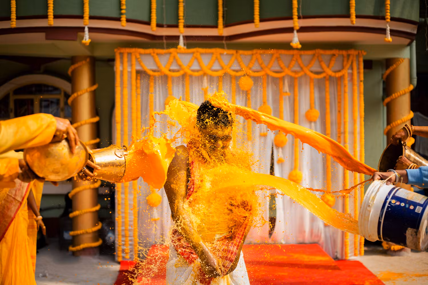 Funny wedding photography ideas for Bengali Groom's Haldi ceremony | Memories Designer