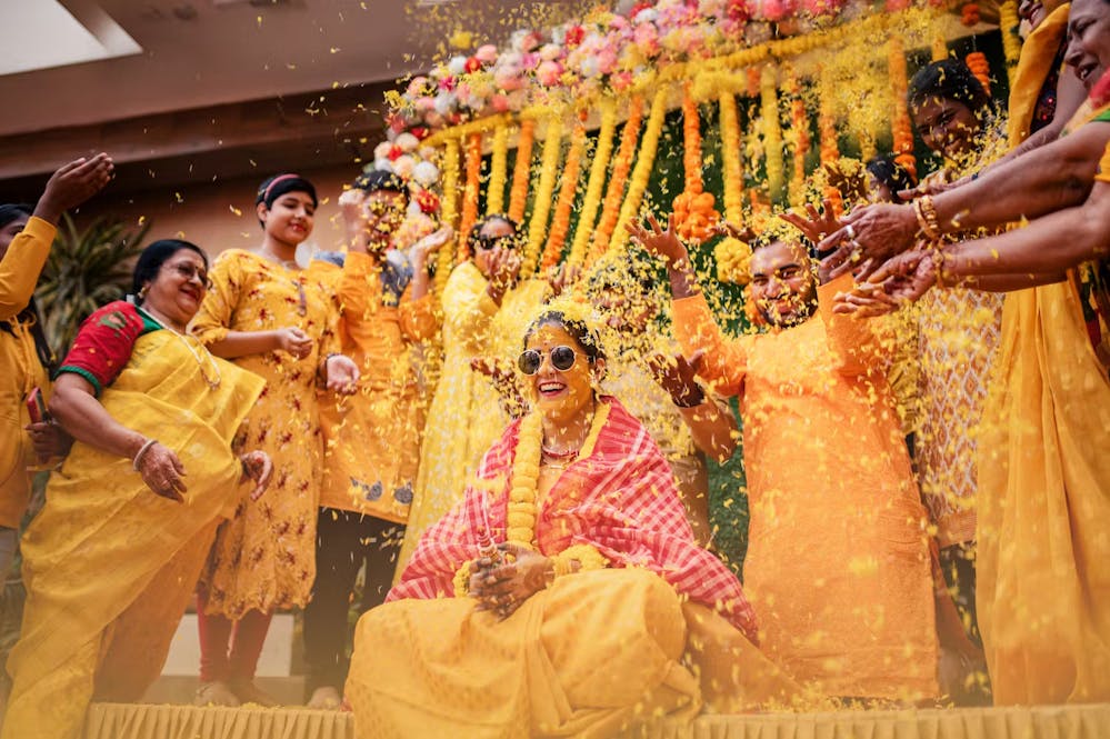 Family Photo in The Haldi Ceremony | Memories Designer