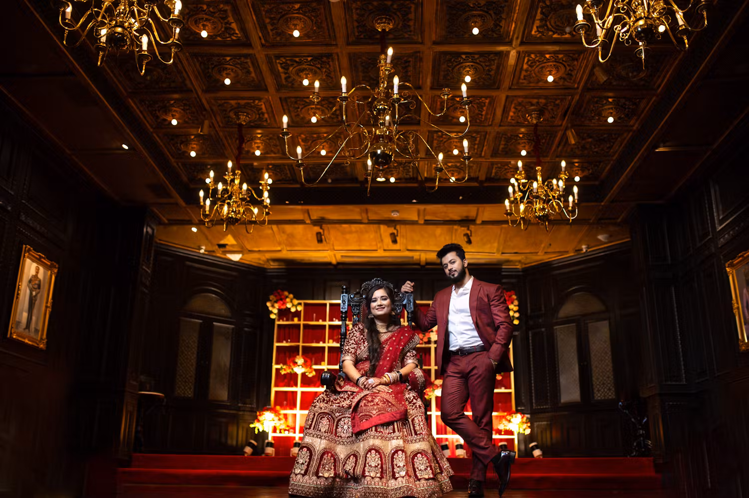 Creative wedding photography ideas for wedding reception for Bengali bride and groom | Memories Designer
