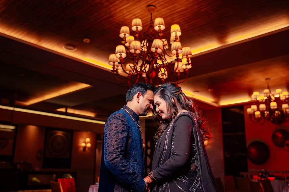 Couple photoshoot at engagement ceremony Kolkata