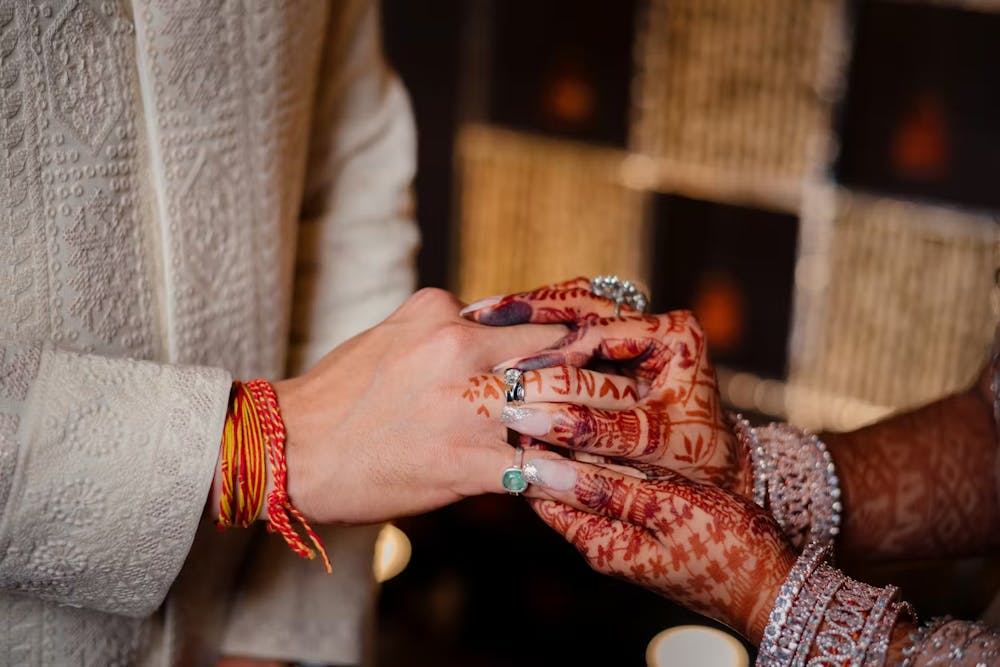 Ring exchange during engagement ceremony Kolkata