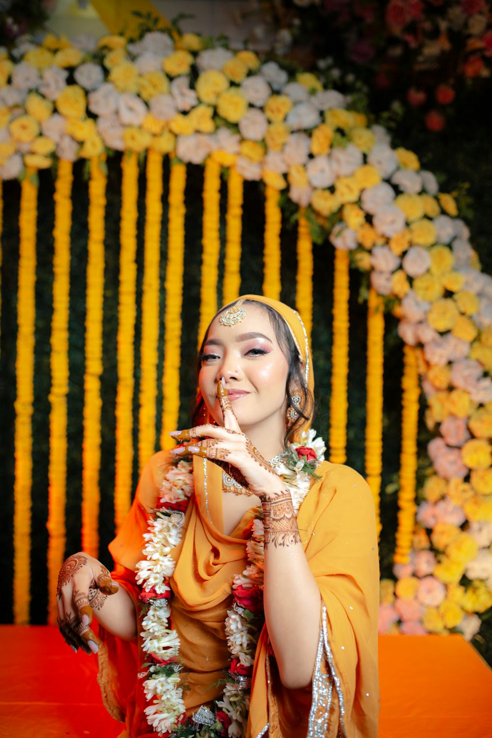 Fun pose of Muslim bride photography