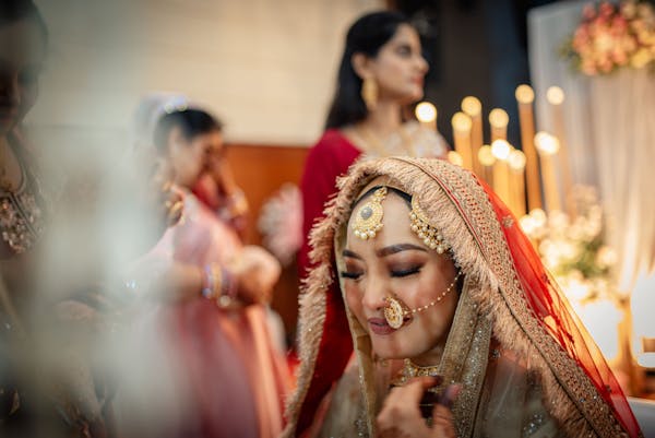 Closeup image of a Muslim bride