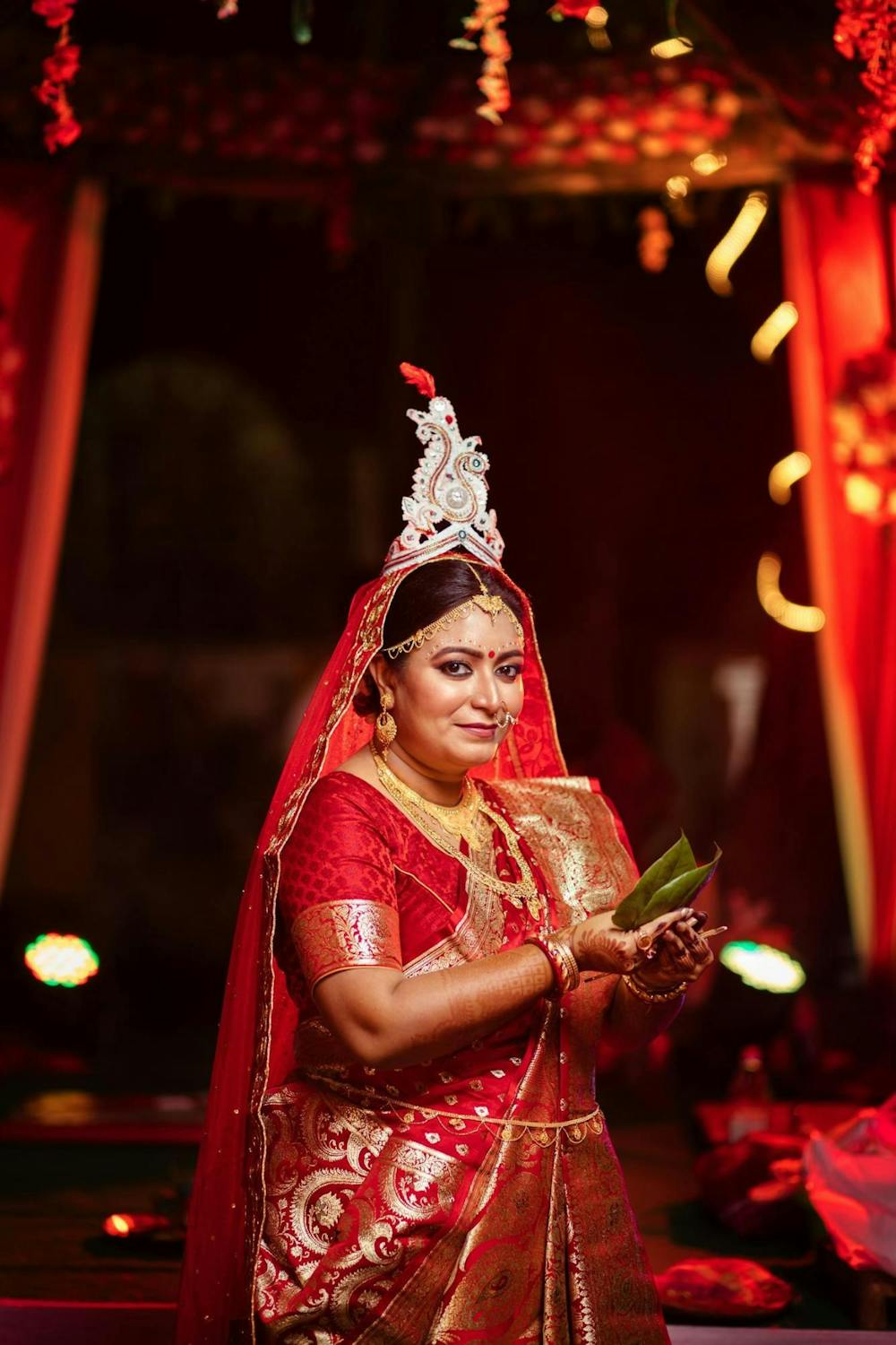 The charm of the bride in Banarasi Saree  