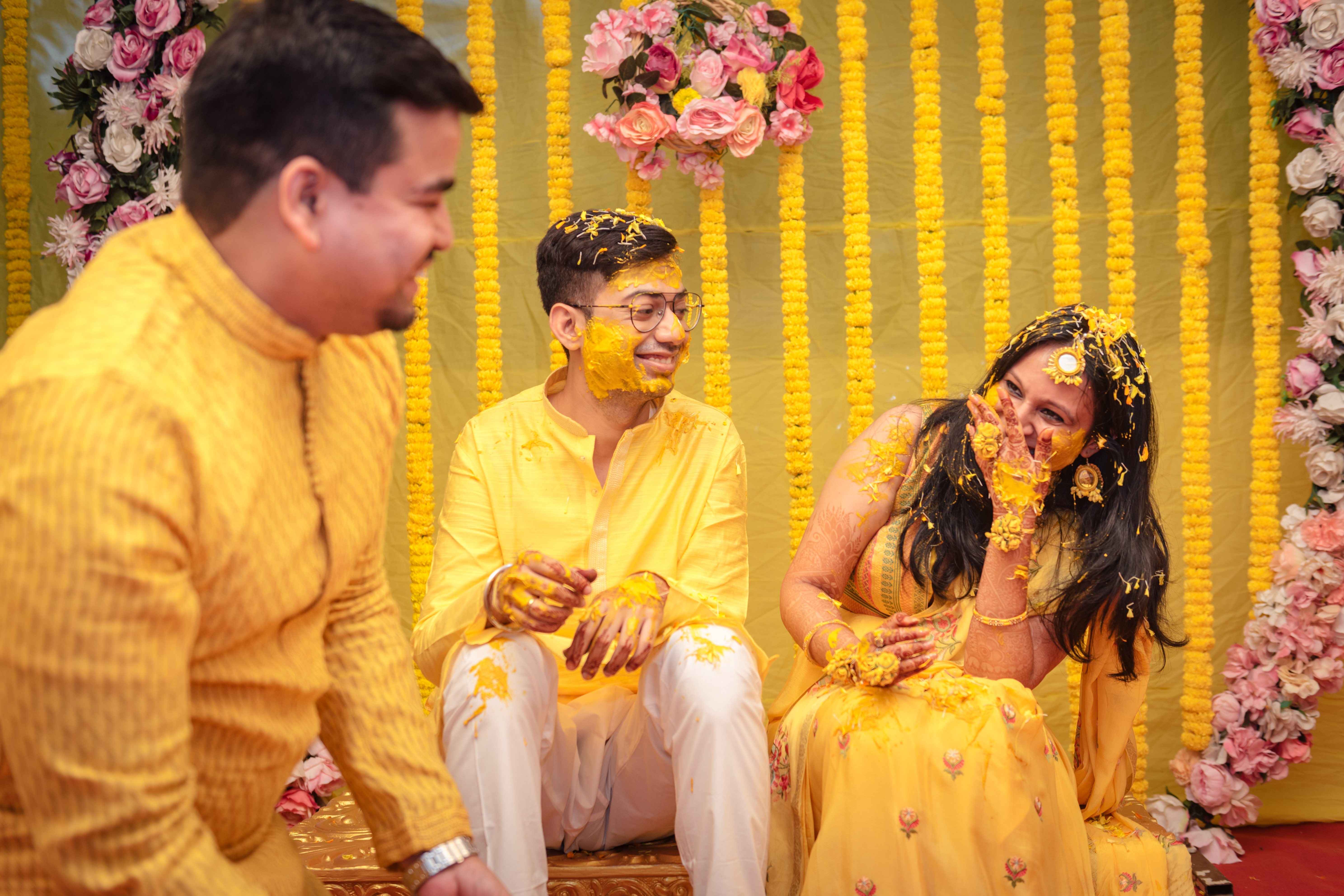 Groom haldi poses