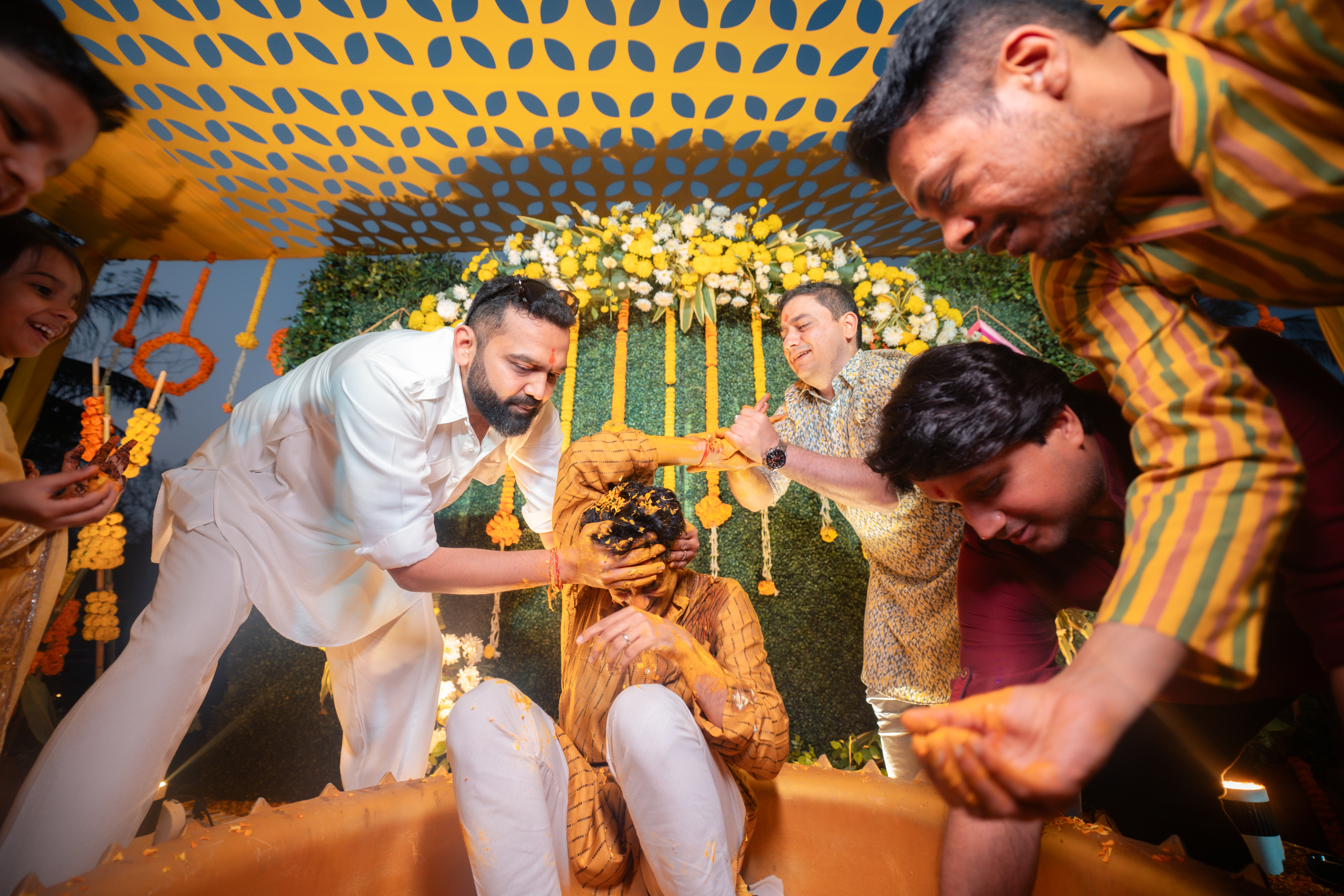 Groom haldi poses