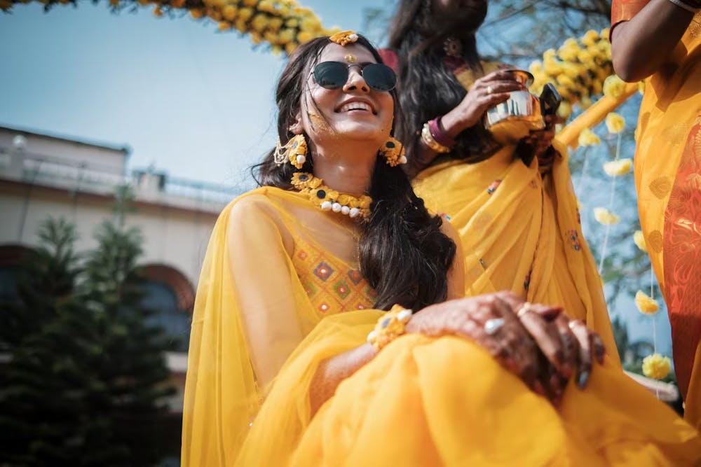 Swagger bride in Haldi pose