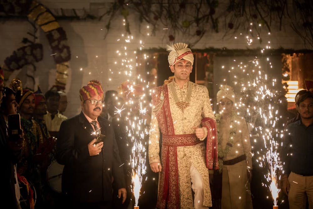 The Firework Spectacle groom entry