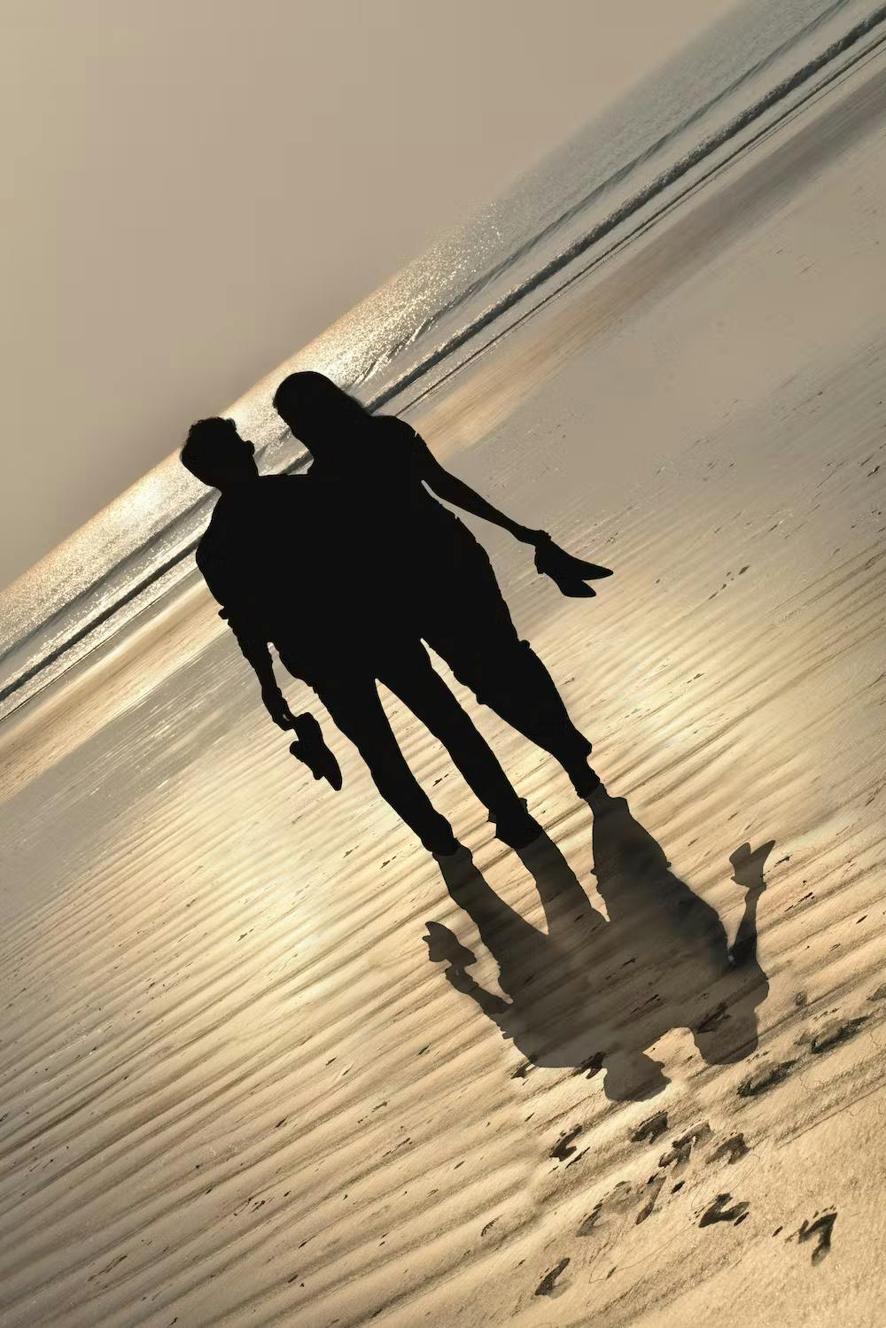 A romantic walk by the beachside pic