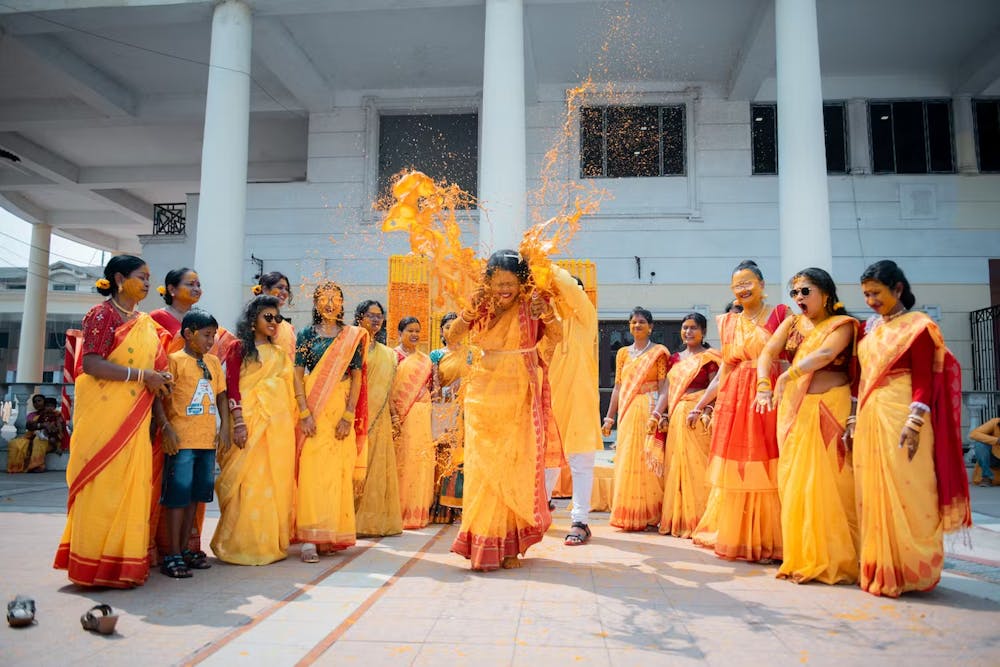 Fun Haldi wedding ceremony pic