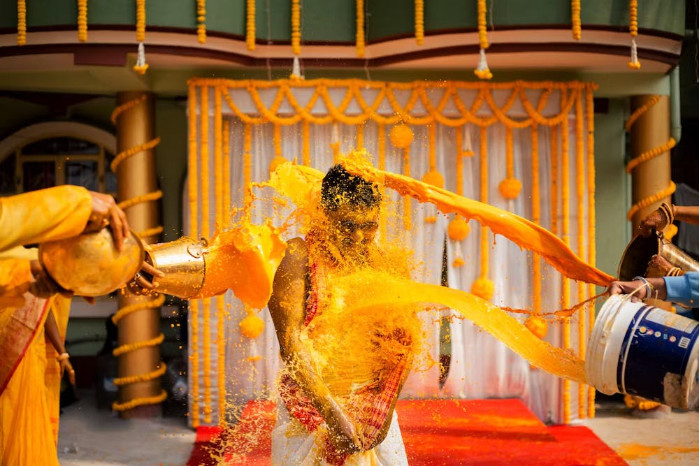 A holi like haldi ceremony photos