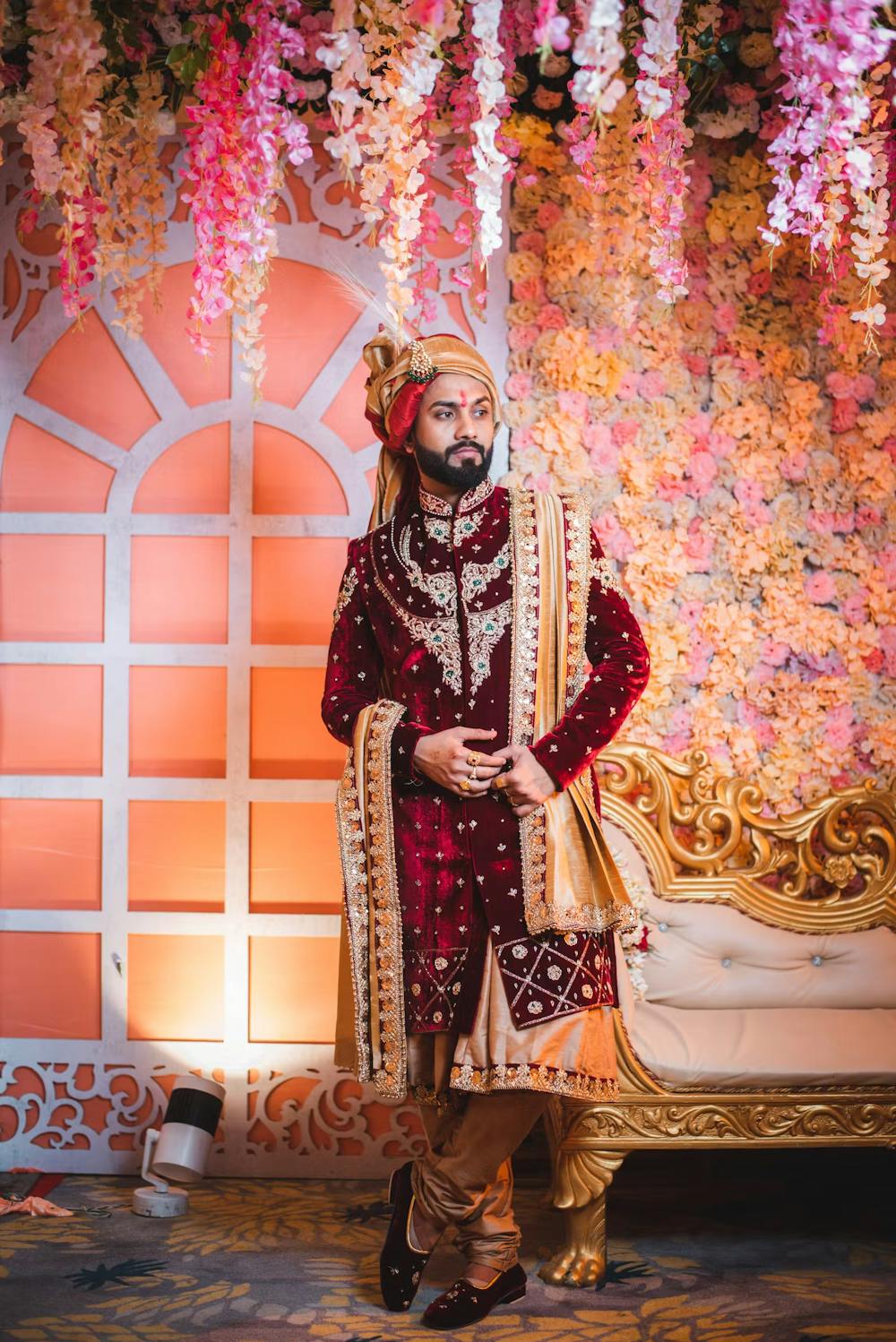 Groom posing in style pic