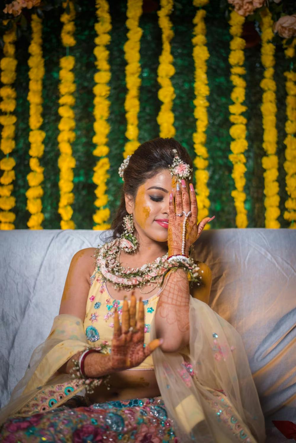 Bridal Haldi and Mehndi pic