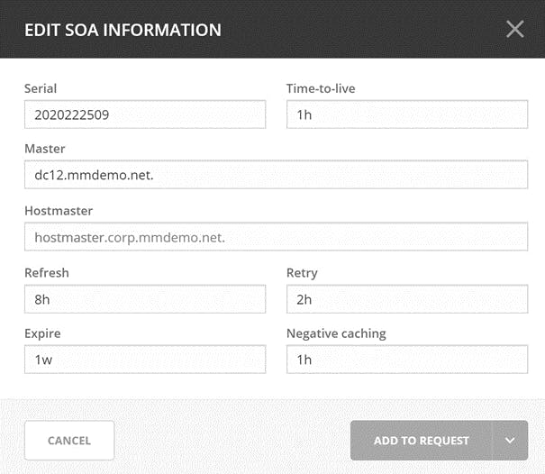 Edit SOA Information