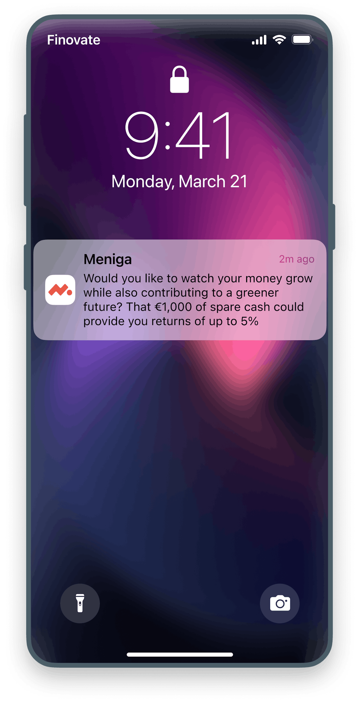 Screen shot of push notification