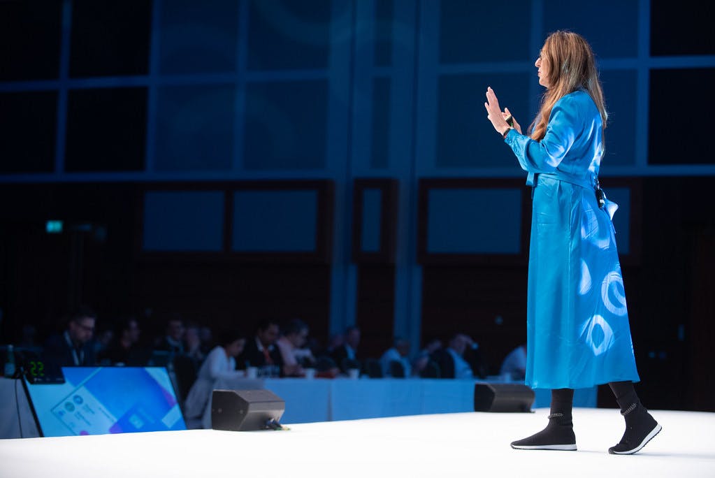 Inma Martinez during her keynote address "How To Use Data Analytics & AI To Create Human Centric Financial Products"