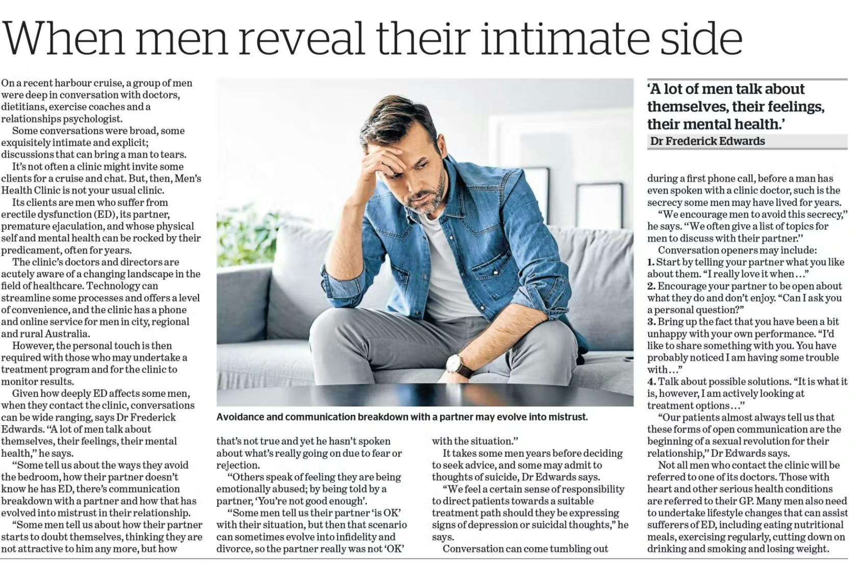 SMH Men's Health Clinic: When men reveal their intimate side