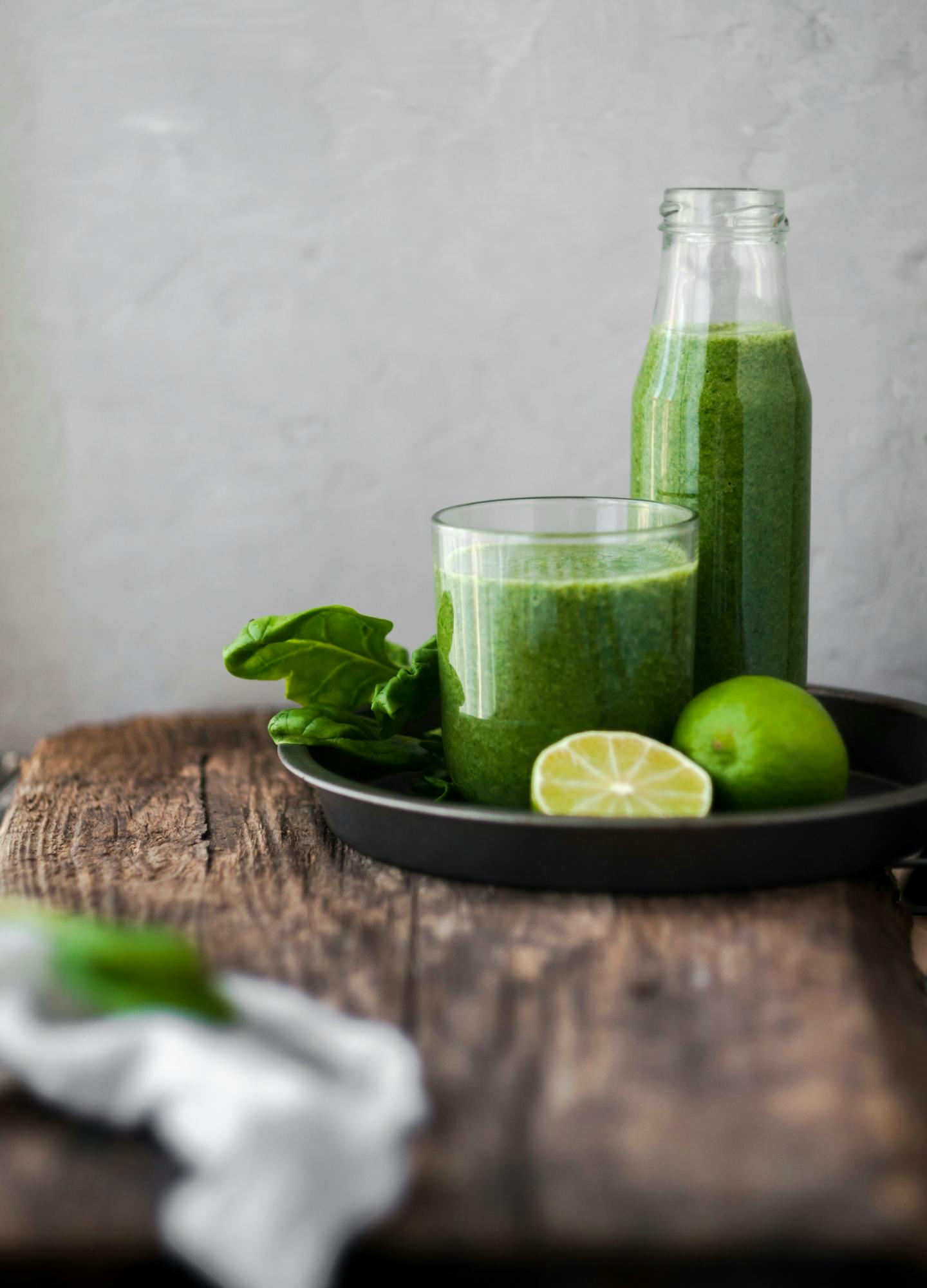 A plate of healthy green juices