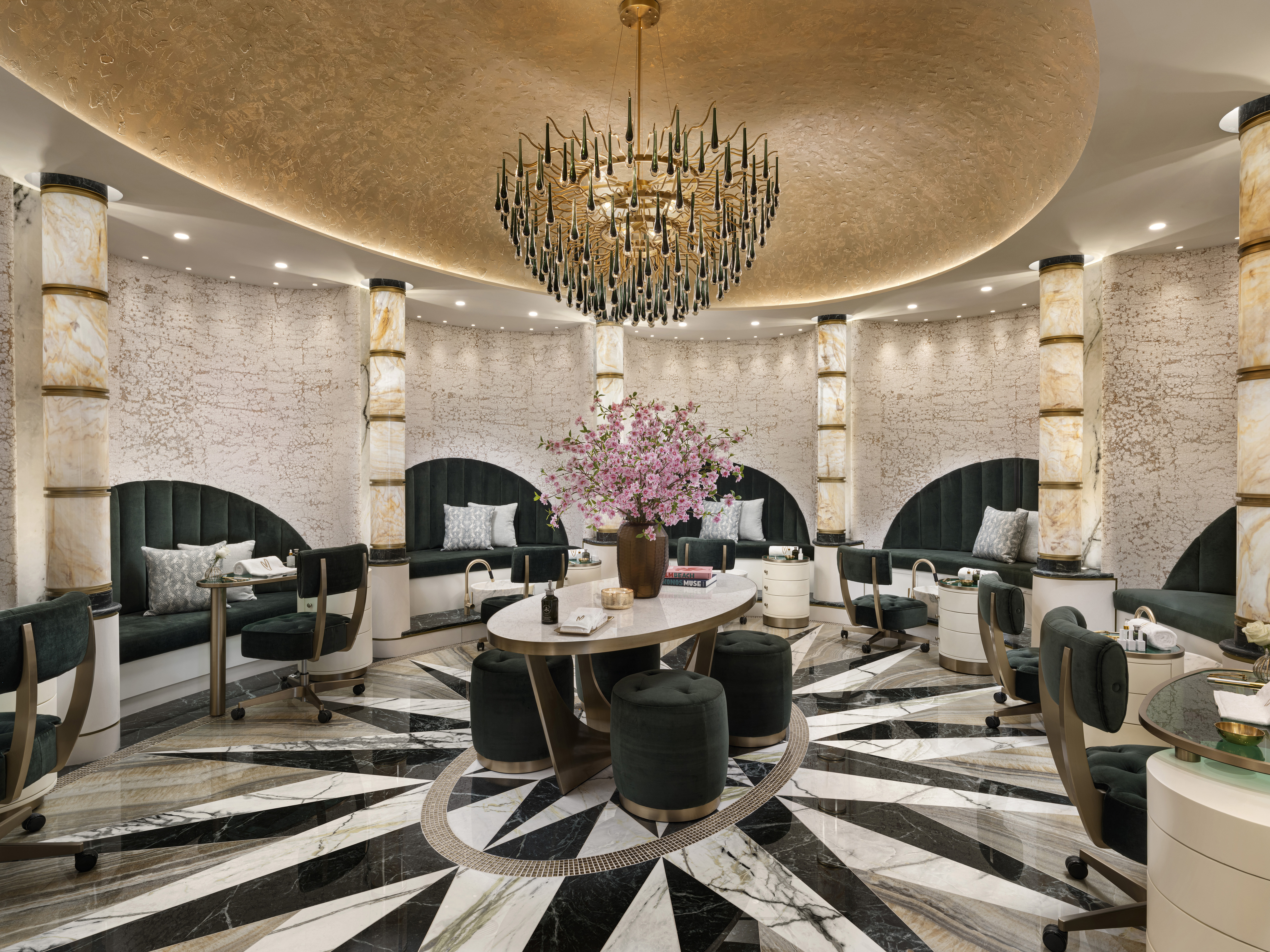 Interior of the Butterfly Room manicure and pedicure salon at Meraki Wellness