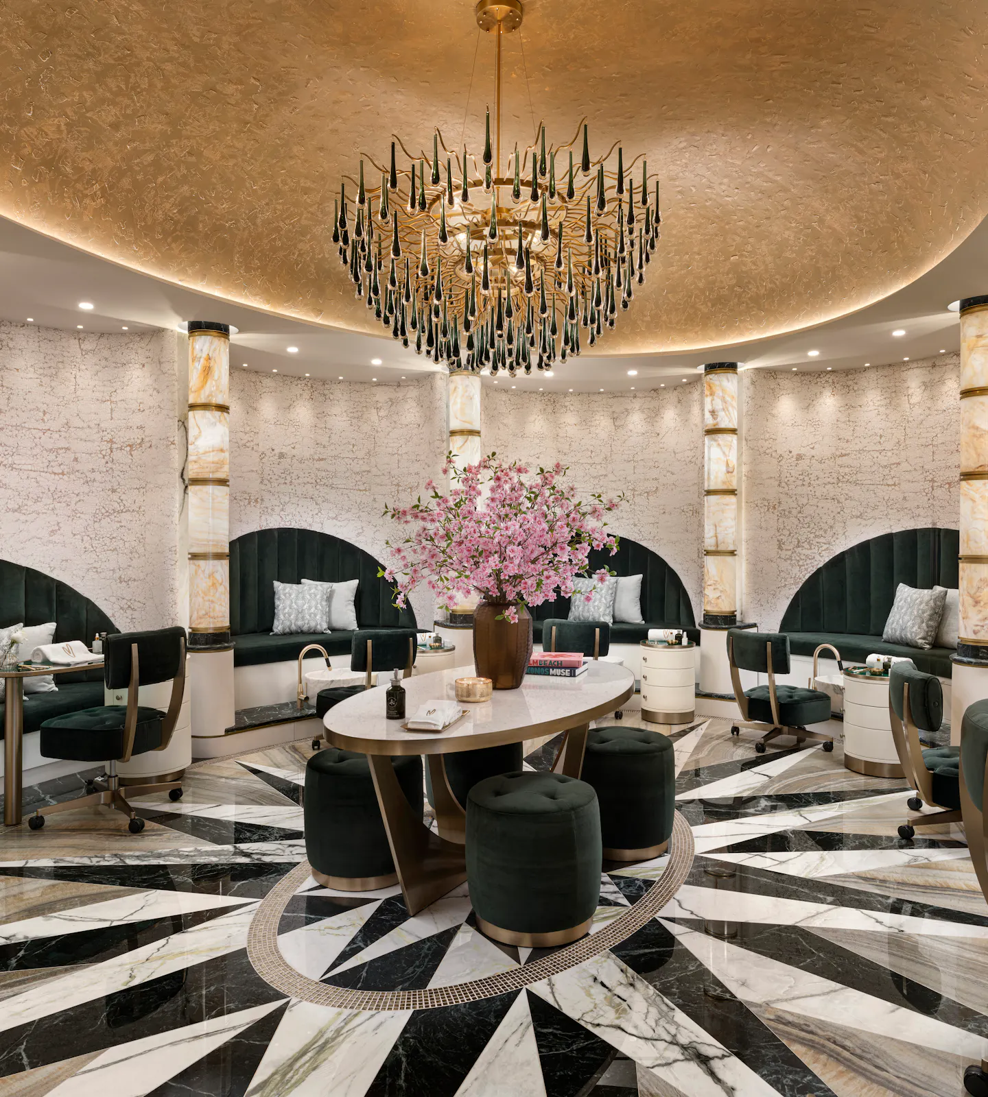 Interior of the Butterfly Room manicure and pedicure salon at Meraki Wellness