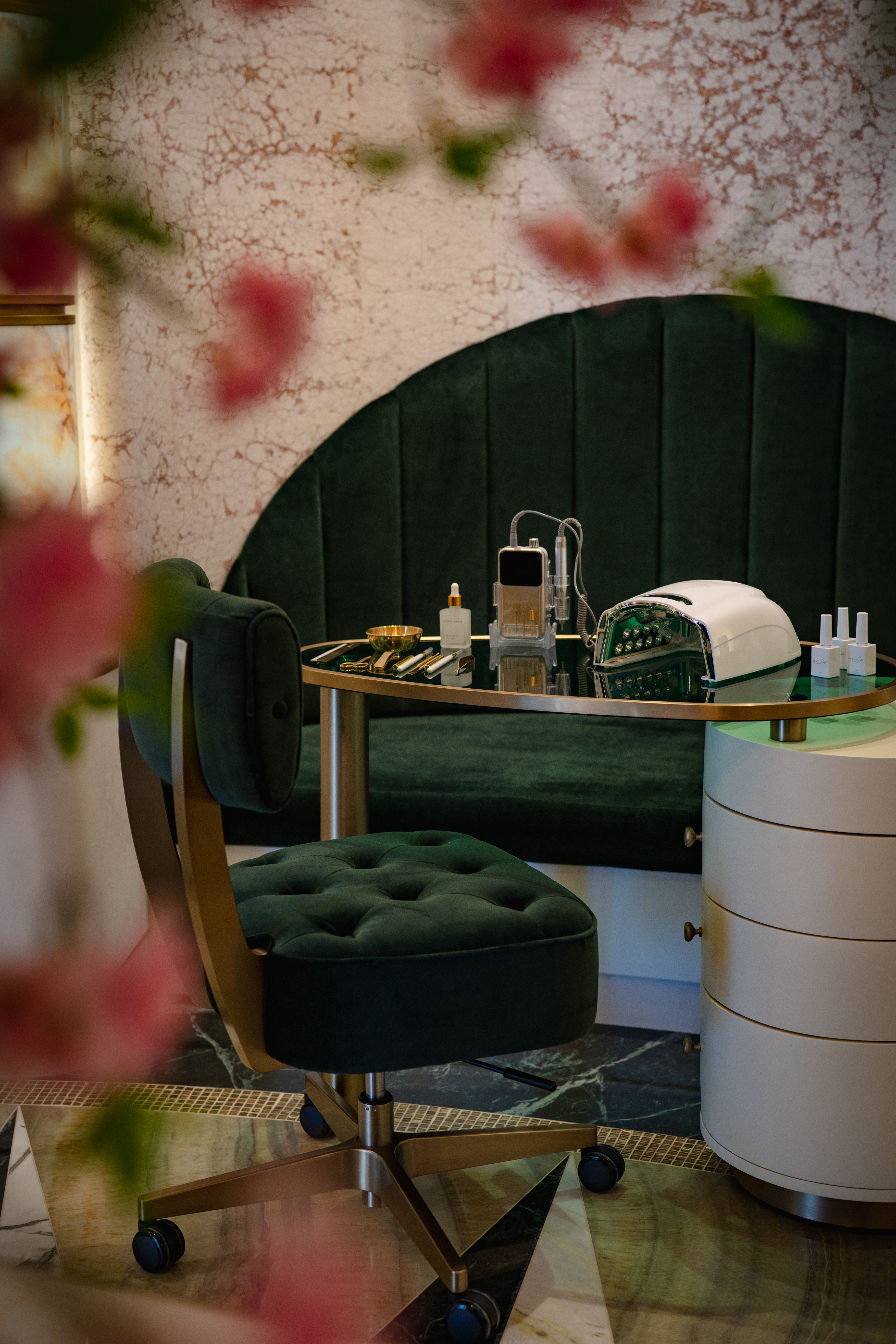 Meraki Wellness manicure station and manicure tools