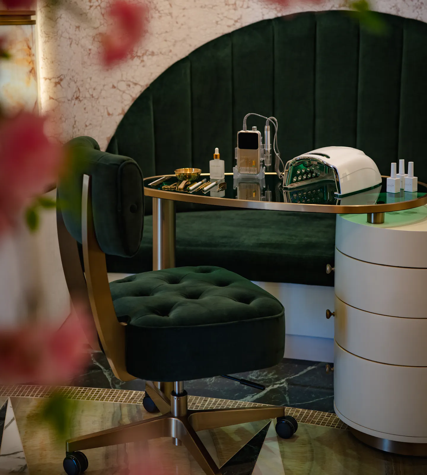 Meraki Wellness manicure station and manicure tools