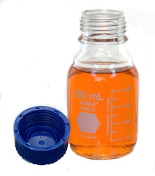 FRASCO GRAD AUTOCLAVABLE T/AZUL 250ML