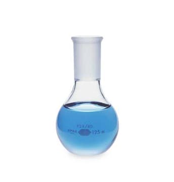 BALON VIDRIO BOROSILICATO 24/40 125ML B/PLANA, ASTM