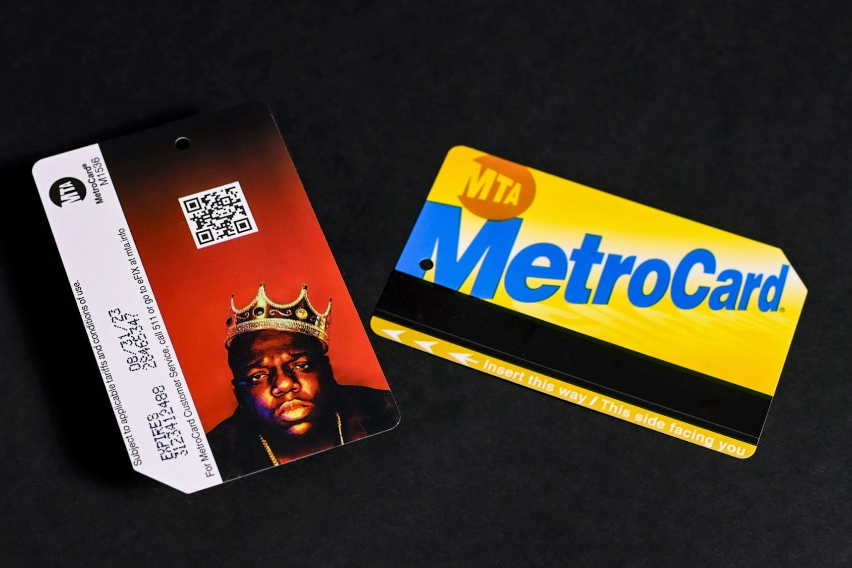 Limited edition Notorious B.I.G. MTA MetroCard featuring iconic crown portrait on black — Biggie Smalls merchandise by MerchCamp
