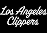 White cursive script text reading "Los Angeles Clippers" on a black background