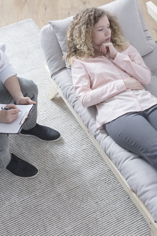 lady in therapy office