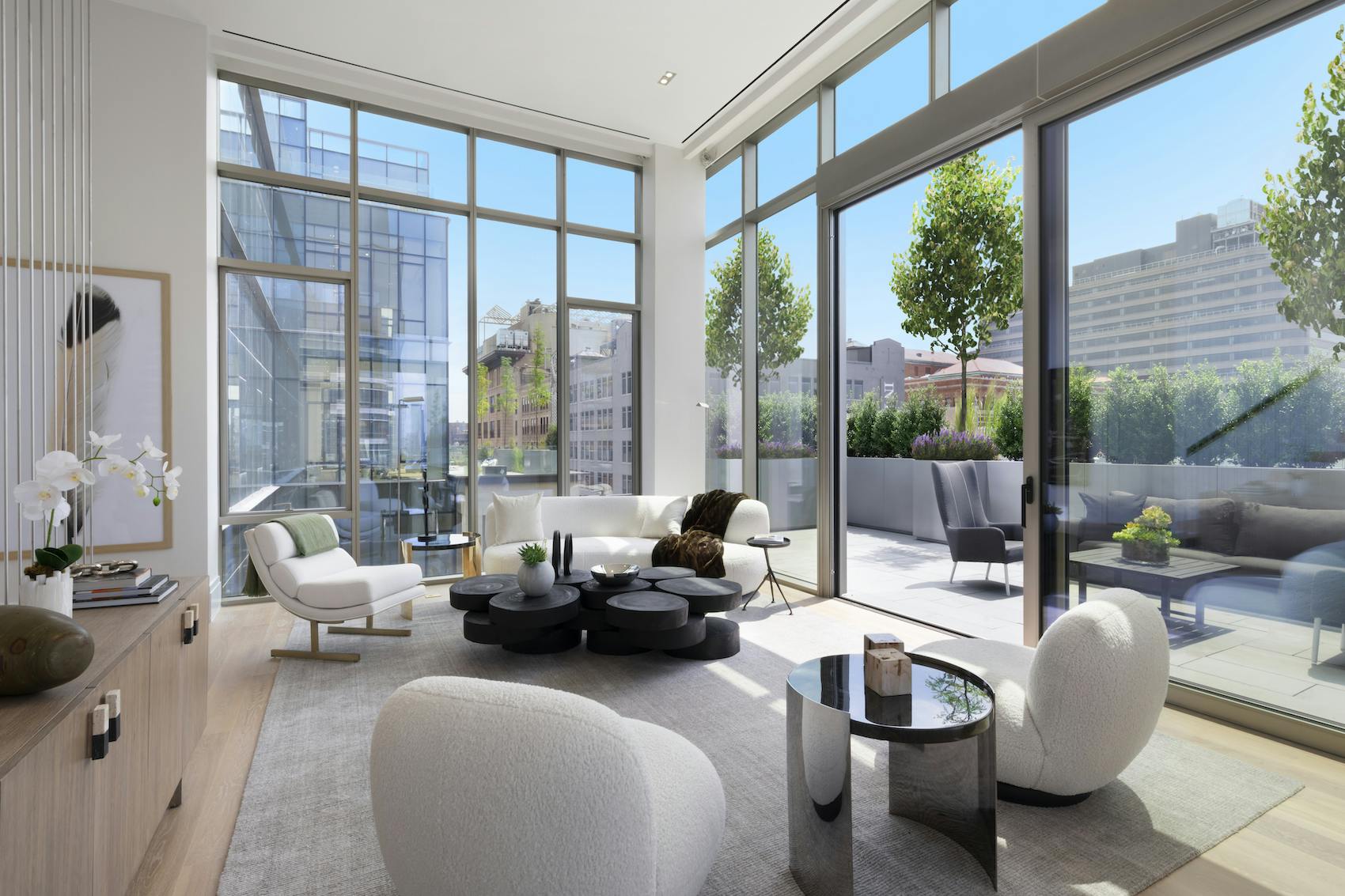 Meridith-Baer-Home-Home-Staging-New-York-Penthouse-West-Highrise-Condos-and-Lofts-Modern-and-Contemporary-Living-Room