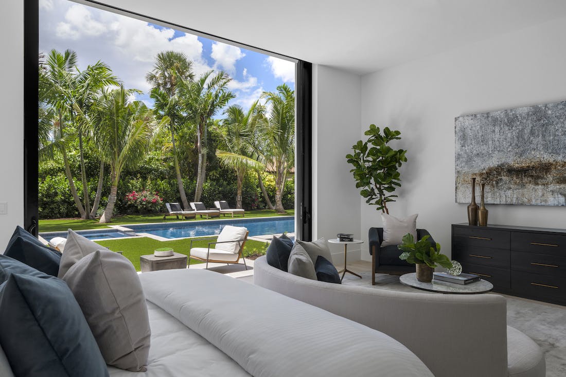 Meridith-Baer-Home-Home-Staging-Florida-Boca-Raton-Modern-Estate-Luxury-Homes-Modern-and-Contemporary-Master-Bedroom-Patio